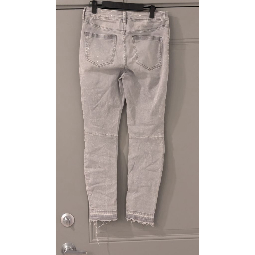 Women's We The Free Gray Distressed Skinny Jeans with Paint Splatter, Size 31 - Picture 5 of 11